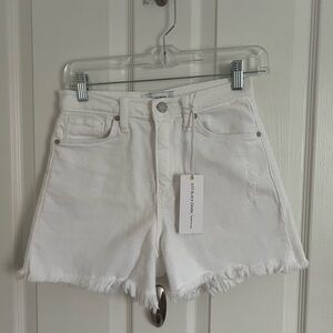 Just Black Denim white high rise “The Keeper shorts” size small NWT